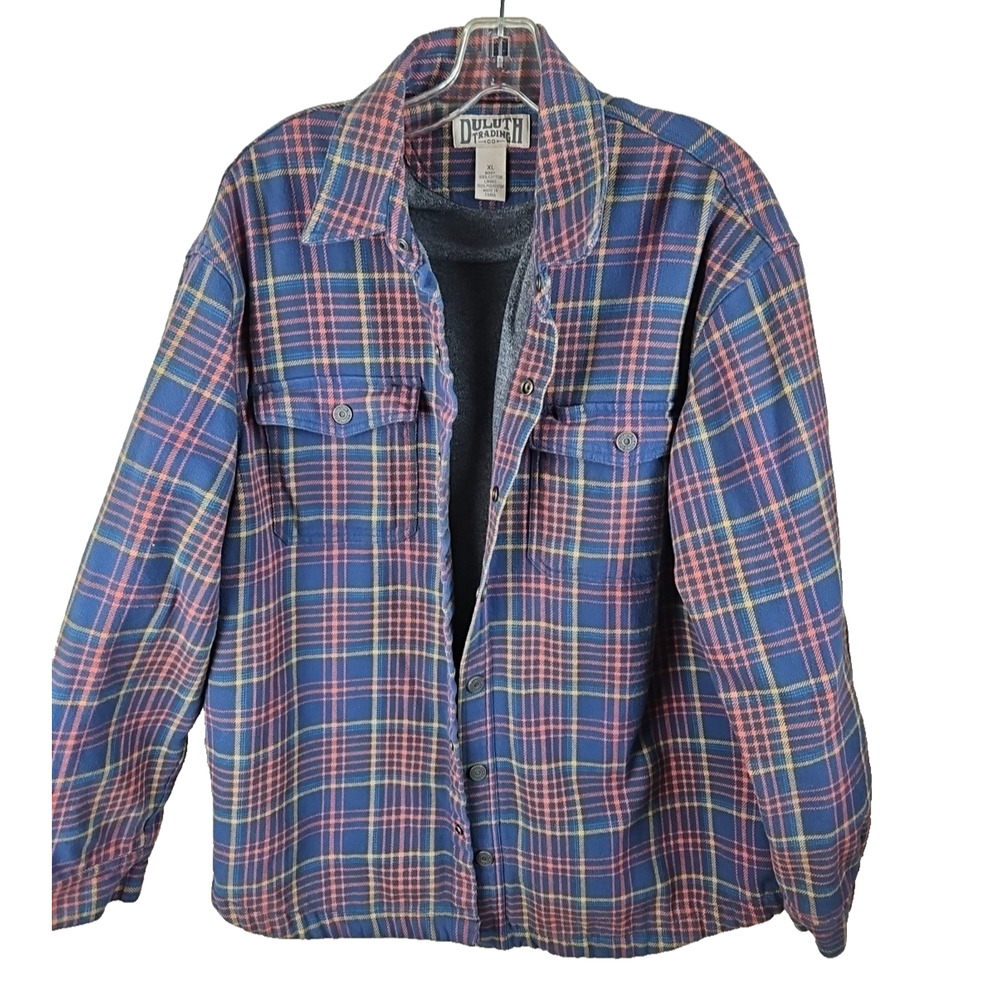 Duluth Trading Co Shacket Mens XL Flapjack Fleece-lined Relaxed Fit Shirt Jac